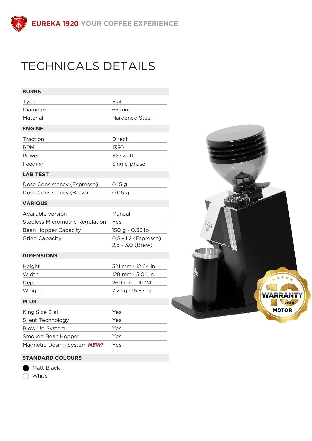 Eureka Mignon Pisa 65 Grinder