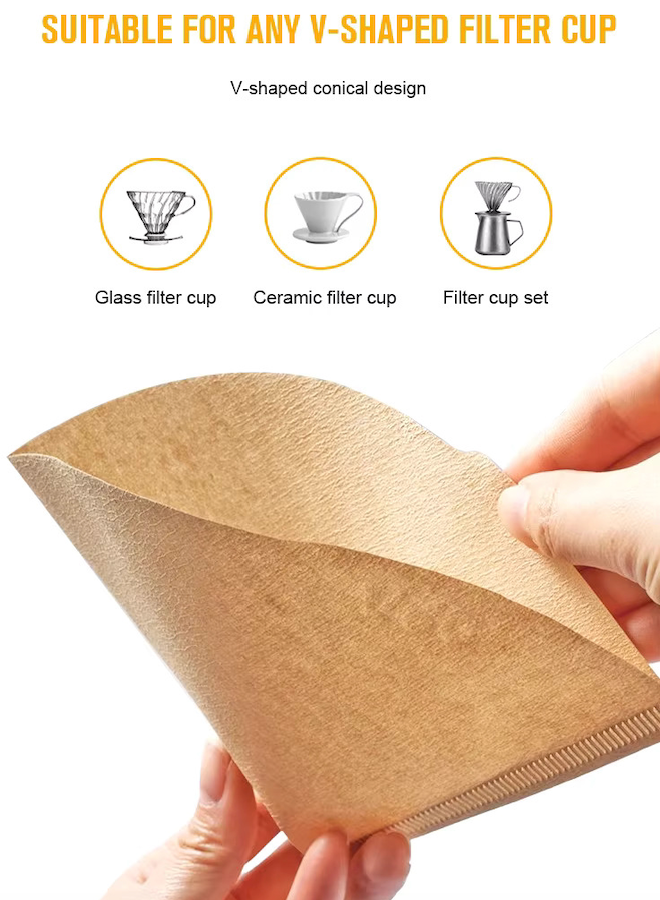 V60 Coffee Paper Filter V01/V02 Unbleached Coffee Strainer (50PCS)