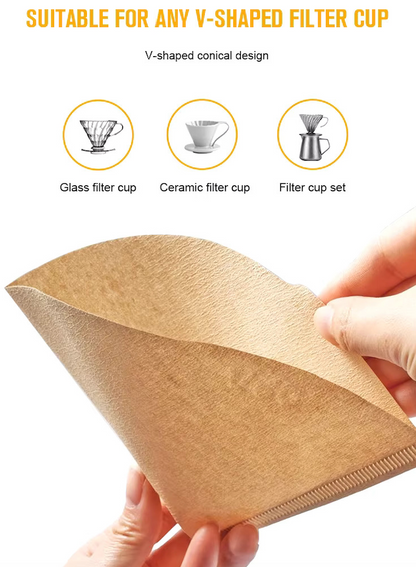 V60 Coffee Paper Filter V01/V02 Unbleached Coffee Strainer (50PCS)